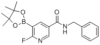 3-Pyridinecarboxamide, 6-fluoro-n-(phenylmethyl)-5-(4,4,5,5-tetramethyl-1,3,2-dioxaborolan-2-yl)-Structure,1105664-74-1Structure 3-Pyridinecarboxamide, 6-fluoro-n-(phenylmethyl)-5-(4,4,5,5-tetramethyl-1,3,2-dioxaborolan-2-yl)- Structure,1105664-74-1Structure