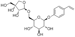 BETA-D-對(duì)乙烯基苯基 6-O-芹糖-BETA-D-呋喃糖基-BETA-D-吡喃葡萄糖苷結(jié)構(gòu)式_112047-91-3結(jié)構(gòu)式