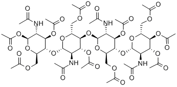 (5Xi)-2-乙酰氨基-3,4,6-三-O-乙?；?2-脫氧-beta-D-來蘇-己糖吡喃糖苷-(1->4)-(5Xi)-2-乙酰氨基-3,6-二-O-乙?；?2-脫氧-beta-D-來蘇-己糖吡喃糖苷-(1->4)-(5Xi)-2-乙酰氨基-3,6-二-O-乙酰基-2-脫氧-beta-D-來蘇-己結構式_117399-51-6結構式