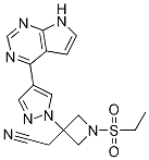 1-(乙基磺酰基)-3-[4-(7H-吡咯并[2,3-d]嘧啶-4-基)-1H-吡唑-1-基]-3-氮雜環(huán)丁烷乙腈結構式_1187594-09-7結構式
