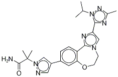4-[5,6-Dihydro-2-[3-methyl-1-(1-methylethyl)-1h-1,2,4-triazol-5-yl]imidazo[1,2-d][1,4]benzoxazepin-9-yl]-α,α-dimethyl-1h-pyrazole-1-acetamide Structure,1282512-48-4Structure