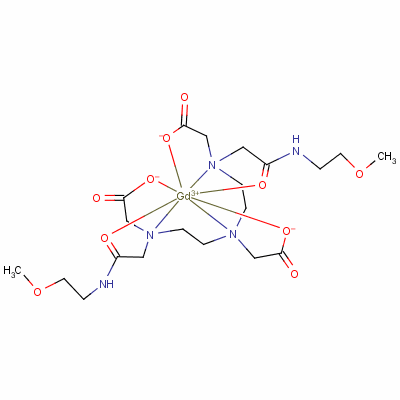 釓8,11-二(羧酸甲基)-14-{2-[(2-甲氧基乙基)氨基]-2-氧代乙基}-6-氧代-2-氧雜-5,8,11,14-四氮雜十六烷-16-酸酯結構式_131069-91-5結構式