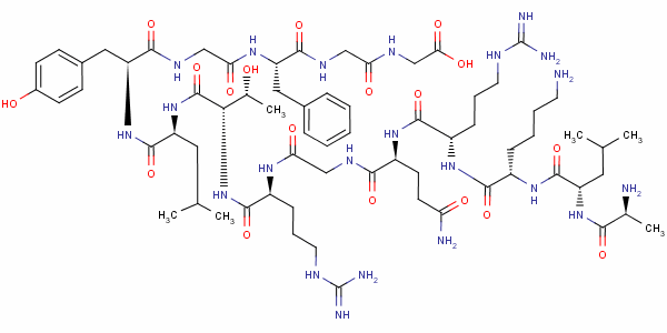 L-alanyl-l-leucyl-l-lysyl-l-arginyl-l-glutaminylglycyl-l-arginyl-l-threonyl-l-leucyl-l-tyrosylglycyl-l-phenylalanylglycyl-glycineStructure,132996-61-3Structure L-alanyl-l-leucyl-l-lysyl-l-arginyl-l-glutaminylglycyl-l-arginyl-l-threonyl-l-leucyl-l-tyrosylglycyl-l-phenylalanylglycyl-glycine Structure,132996-61-3Structure