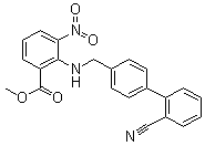 Benzoicacid, 2-[[(2-cyano[1,1-biphenyl]-4-yl)methyl]amino]-3-nitro-methylester Structure,139481-28-0Structure
