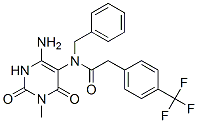 Benzeneacetamide, n-(4-amino-1,2,3,6-tetrahydro-1-methyl-2,6-dioxo-5-pyrimidinyl)-n-(phenylmethyl)-4-(trifluoromethyl)-Structure,167299-15-2Structure Benzeneacetamide, n-(4-amino-1,2,3,6-tetrahydro-1-methyl-2,6-dioxo-5-pyrimidinyl)-n-(phenylmethyl)-4-(trifluoromethyl)- Structure,167299-15-2Structure