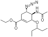 (3R,4r,5s)-4-acetylamino-5-azido-3-(1-ethyl-propoxy)-cyclohex-1-enecarboxylic acid ethyl ester Structure,204255-06-1Structure