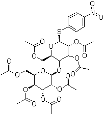 4-Nitrophenyl 4-o-(2,3,4,6-tetra-o-acetyl-β-d-galactopyranosyl)-2,3,6-tri-o-acetyl-β-d-thioglucopyranoside Structure,27894-81-1Structure