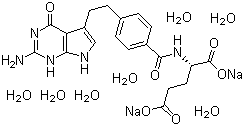 N-[4-[2-(2-amino-4,7-dihydro-4-oxo-3h-pyrrolo[2,3-d]pyrimidin-5-yl)ethyl]benzoyl]-l-glutamic acid disodium salt hydrate Structure,357166-29-1Structure
