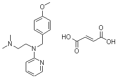 N-[(4-甲氧苯基)甲基]-N-(2-吡啶基)-N’,N’-二甲基-乙二胺馬來酸鹽結(jié)構式_59-33-6結(jié)構式