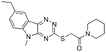 (9ci)-1-[[(8-乙基-5-甲基-5H-1,2,4-噻嗪并[5,6-b]吲哚-3-基)硫代]乙?；鵠-哌啶結(jié)構(gòu)式_603946-64-1結(jié)構(gòu)式