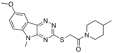 (9ci)-1-[[(8-甲氧基-5-甲基-5H-1,2,4-噻嗪并[5,6-b]吲哚-3-基)硫代]乙?；鵠-4-甲基-哌啶結(jié)構(gòu)式_603947-59-7結(jié)構(gòu)式