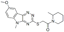 (9ci)-1-[[(8-甲氧基-5-甲基-5H-1,2,4-噻嗪并[5,6-b]吲哚-3-基)硫代]乙?；鵠-2-甲基-哌啶結(jié)構(gòu)式_603947-60-0結(jié)構(gòu)式