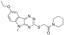 (9ci)-1-[[(8-乙氧基-5-甲基-5H-1,2,4-噻嗪并[5,6-b]吲哚-3-基)硫代]乙?；鵠-哌啶結(jié)構式_603947-74-6結(jié)構式