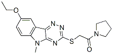 (9CI)-1-[[(8-乙氧基-5-甲基-5H-1,2,4-噻嗪并[5,6-b]吲哚-3-基)硫代]乙?；鵠-吡咯烷結(jié)構(gòu)式_603947-77-9結(jié)構(gòu)式