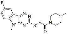 (9ci)-1-[[(8-氟-5-甲基-5H-1,2,4-噻嗪并[5,6-b]吲哚-3-基)硫代]乙?；鵠-4-甲基-哌啶結(jié)構(gòu)式_603948-15-8結(jié)構(gòu)式