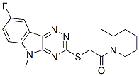 (9ci)-1-[[(8-氟-5-甲基-5H-1,2,4-噻嗪并[5,6-b]吲哚-3-基)硫代]乙?；鵠-2-甲基-哌啶結(jié)構(gòu)式_603948-16-9結(jié)構(gòu)式