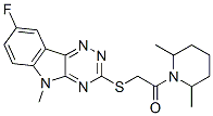 (9ci)-1-[[(8-氟-5-甲基-5H-1,2,4-噻嗪并[5,6-b]吲哚-3-基)硫代]乙?；鵠-2,6-二甲基-哌啶結構式_603948-17-0結構式