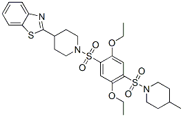 (9CI)-4-(2-苯并噻唑)-1-[[2,5-二乙氧基-4-[(4-甲基-1-哌啶基)磺?；鵠苯基]磺?；鵠-哌啶結(jié)構(gòu)式_606083-08-3結(jié)構(gòu)式