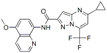 (9CI)-5-環(huán)丙基-N-(5-甲氧基-8-喹啉)-7-(三氟甲基)-吡唑并[1,5-a]嘧啶-2-羧酰胺結構式_606096-68-8結構式