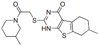 (9ci)-1-[[(1,4,5,6,7,8-六氫-7-甲基-4-氧代[1]苯并噻吩并[2,3-d]嘧啶-2-基)硫代]乙?；鵠-3-甲基-哌啶結(jié)構(gòu)式_606106-60-9結(jié)構(gòu)式