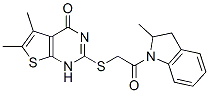 1H-indole, 1-[[(1,4-dihydro-5,6-dimethyl-4-oxothieno[2,3-d]pyrimidin-2-yl)thio]acetyl]-2,3-dihydro-2-methyl- (9ci) Structure,606107-63-5Structure