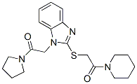 (9ci)-1-[[[1-[2-氧代-2-(1-吡咯烷)乙基]-1H-苯并咪唑-2-基]硫代]乙?；鵠-哌啶結(jié)構(gòu)式_606109-65-3結(jié)構(gòu)式