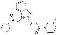 (9CI)-3-甲基-1-[[[1-[2-氧代-2-(1-吡咯烷)乙基]-1H-苯并咪唑-2-基]硫代]乙?；鵠-哌啶結(jié)構(gòu)式_606109-70-0結(jié)構(gòu)式