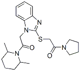 (9ci)-2,6-二甲基-1-[[2-[[2-氧代-2-(1-吡咯烷)乙基]硫代]-1H-苯并咪唑-1-基]乙?；鵠-哌啶結(jié)構(gòu)式_606110-33-2結(jié)構(gòu)式