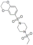 (9ci)-1-[(2,3-二氫-1,4-苯并二噁英-6-基)磺?；鵠-4-(乙基磺?；?-哌嗪結(jié)構(gòu)式_606133-91-9結(jié)構(gòu)式