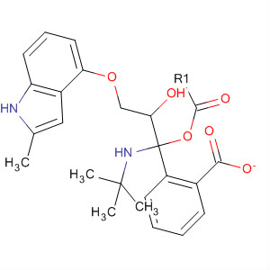 (S)-1-[(1,1-二甲基乙基)氨基]-3-[(2-甲基-1H-吲哚-4-基)氧基]-2-丙醇苯甲酸(酯)結構式_62697-41-0結構式