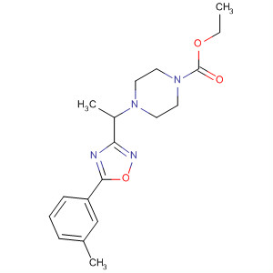 Ethyl 4-(1-(5-m-tolyl-1,2,4-oxadiazol-3-yl)ethyl)piperazine-1-carboxylate Structure,657423-99-9Structure