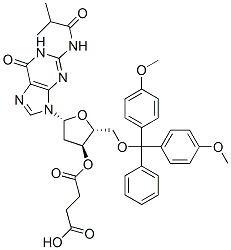 N2-異丁?；?5-O-(4,4-二甲氧基三苯甲基)-2-脫氧鳥(niǎo)苷-3-O-琥珀酸結(jié)構(gòu)式_74405-46-2結(jié)構(gòu)式