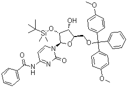 N-(1-((2r,3r,4r,5r)-5-((雙(4-甲氧基苯基)(苯基)甲氧基)甲基)-3-((叔丁基二甲基甲硅烷基)氧基)-4-羥基四氫呋喃-2-基)-2-氧代-1,2-二氫嘧啶-4-基)苯甲酰胺結構式_81256-87-3結構式
