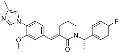 (E)-1-[(1S)-1-(4-氟苯基)乙基]-3-[3-甲氧基-4-(4-甲基-1H-咪唑-1-yl)亞芐基]哌啶-2-酮結構式_870843-42-8結構式