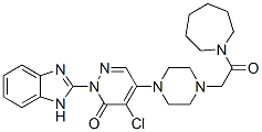 (9ci)-1-[[4-[1-(1H-苯并咪唑-2-基)-5-氯-1,6-二氫-6-氧代-4-吡嗪]-1-哌嗪]乙?；鵠六氫-1H-氮雜卓結(jié)構(gòu)式_878569-80-3結(jié)構(gòu)式