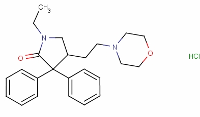 1-Ethyl-4-(2-morpholinoethyl)-3,3-diphenylpyrrolidin-2-one monohydrochloride Structure,113-07-5Structure
