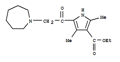 (9ci)-5-[(六氫-1H-氮雜革-1-基)乙?；鵠-2,4-二甲基-1H-吡咯-3-羧酸乙酯結(jié)構(gòu)式_304683-87-2結(jié)構(gòu)式