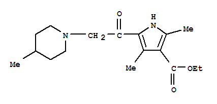 (9ci)-2,4-二甲基-5-[(4-甲基-1-哌啶基)乙?；鵠-1H-吡咯-3-羧酸乙酯結(jié)構(gòu)式_307324-33-0結(jié)構(gòu)式