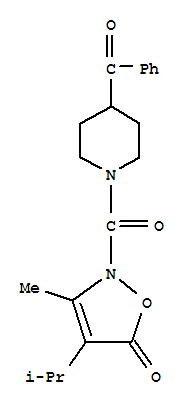 (9CI)-4-苯甲?；?1-[[3-甲基-4-(1-甲基乙基)-5-氧代-2(5H)-異噁唑基]羰基]-哌啶結(jié)構(gòu)式_706804-87-7結(jié)構(gòu)式