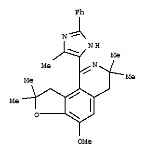 Furo[2,3-h]isoquinoline, 3,4,8,9-tetrahydro-6-methoxy-3,3,8,8-tetramethyl-1-(5-methyl-2-phenyl-1h-imidazol-4-yl)-(9ci) Structure,769912-57-4Structure