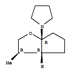 rel-(9ci)-1-[(3r,3ar,6ar)-六氫-3-甲基-6ah-環(huán)戊并[b]呋喃-6a-基]-吡咯烷結(jié)構(gòu)式_777078-96-3結(jié)構(gòu)式