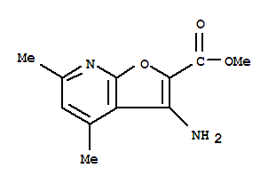 Furo[2,3-b]pyridine-2-carboxylic acid, 3-amino-4,6-dimethyl-, methyl ester (9ci) Structure,801228-39-7Structure