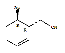 反式-(9ci)-6-乙?；?,2-環(huán)己烯-1-乙腈結(jié)構(gòu)式_85251-21-4結(jié)構(gòu)式