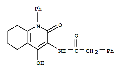 Benzeneacetamide, n-(1,2,5,6,7,8-hexahydro-4-hydroxy-2-oxo-1-phenyl-3-quinolinyl)-Structure,893601-70-2Structure Benzeneacetamide, n-(1,2,5,6,7,8-hexahydro-4-hydroxy-2-oxo-1-phenyl-3-quinolinyl)- Structure,893601-70-2Structure