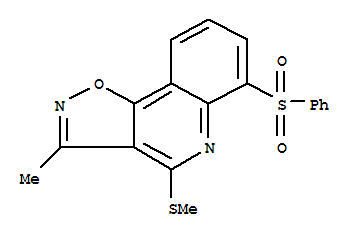 3-甲基-4-(甲基硫代)-6-(苯基磺?；?-異噁唑并[4,5-c]喹啉結(jié)構(gòu)式_899793-36-3結(jié)構(gòu)式