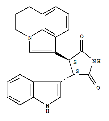 (3S,4S)-3-(5,6-二氫-4H-吡咯并[3,2,1-ij]喹啉)-4-(1H-吲哚)-2,5-吡咯烷二酮結(jié)構(gòu)式_905854-03-7結(jié)構(gòu)式