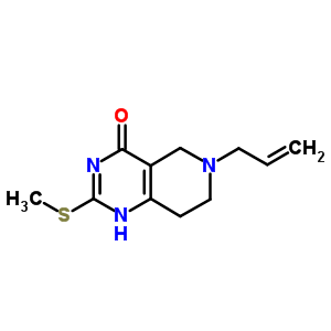 5,6,7,8-四氫-2-(甲基硫代)-6-(2-丙烯-1-基)-吡啶并[4,3-d]嘧啶-4(3H)-酮結(jié)構(gòu)式_1082-98-0結(jié)構(gòu)式