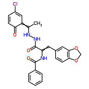 3-(1,3-苯并二氧雜環(huán)戊烯-5-基)-2-(苯甲?；被?-2-丙酸 2-[1-(5-氯-2-羥基苯基)亞乙基]肼結(jié)構(gòu)式_17178-86-8結(jié)構(gòu)式