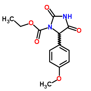 Ethyl 5-(4-methoxyphenyl)-2,4-dioxo-imidazolidine-1-carboxylateStructure,18755-75-4Structure Ethyl 5-(4-methoxyphenyl)-2,4-dioxo-imidazolidine-1-carboxylate Structure,18755-75-4Structure