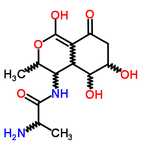 (2S)-2-氨基-N-[(3R,4R,4aR,5R,6R)-3,4,4a,5,6,7-六氫-5,6,8-三羥基-3-甲基-1-氧代-1H-2-苯并吡喃-4-基]-丙酰胺結構式_24397-89-5結構式
